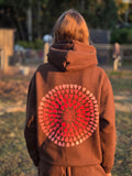 Lost Peaches Boutique Chocolate hoodie – women's oversized brown pullover hoodie, front view